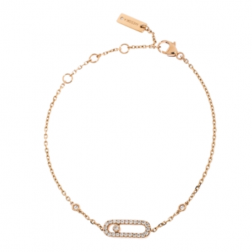 Pre Owned Messika Move Uno Pavé Diamond 18K Rose Gold Bracelet