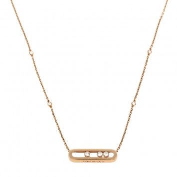 Pre Owned Messika Baby Move Diamond 18K Rose Gold Necklace