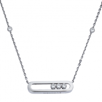 Pre Owned Messika Baby Move Diamond 18K White Gold Pendant Necklace