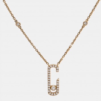 Pre Owned Messika Gigi Hadid Move Addiction Diamond 18k Rose Gold Necklace