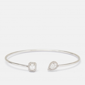 Pre Owned Messika My Twin Toi Moi Diamond 18k White Gold  Bracelet