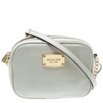 Pre Owned Michael Michael Kors White Leather Crossbody Bag