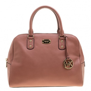 Pre Owned Michael Kors Antique Rose Leather Large Sandrine Satchel