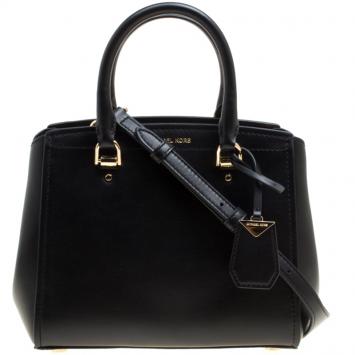 Pre Owned Michael Kors Black Leather Medium Benning Satchel