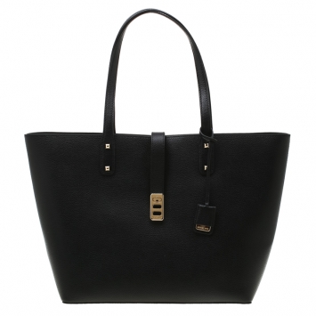 Pre Owned Michael Kors Black Leather Large Karson Luggage Carryall Tote