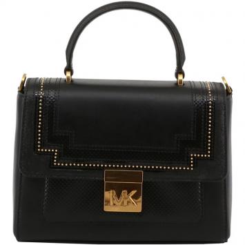 Pre Owned Michael Kors Black Leather Whitney Top Handle Bag