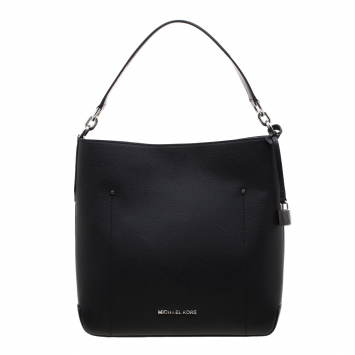 Pre Owned Michael Kors Black Leather Large Hayes Bucket Shoulder Bag 