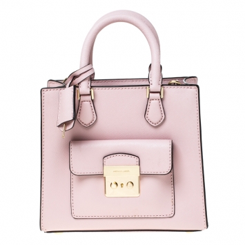 Pre Owned Michael Kors Baby Pink Leather Bridgette Tote