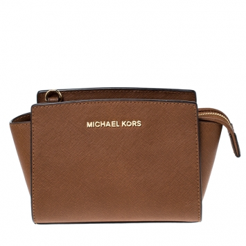 Pre Owned Michael Kors Brown Selma Mini Crossbody Bag