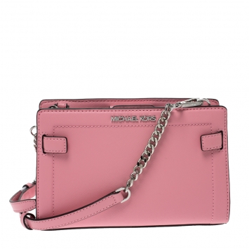 Pre Owned Michael Kors Pink Leather Rayne Crossbody Bag