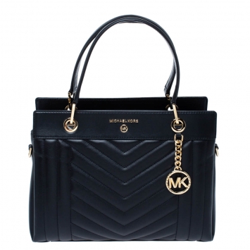 Pre Owned Michael Kors Black Quilted Leather Susan Shoulder Bag