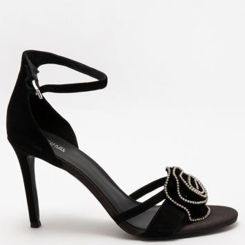 Pre Owned Michael Kors Black Suede Ankle Strap Sandals Size EU 39