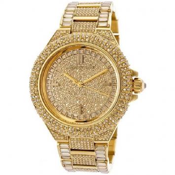Pre Owned Michael Kors Yellow Gold Plated Steel Camille MK5720 Women's Wristwatch 43MM