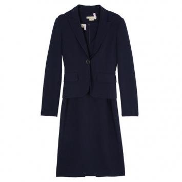 Pre Owned Michael Kors Plum Wool Dress Suit S