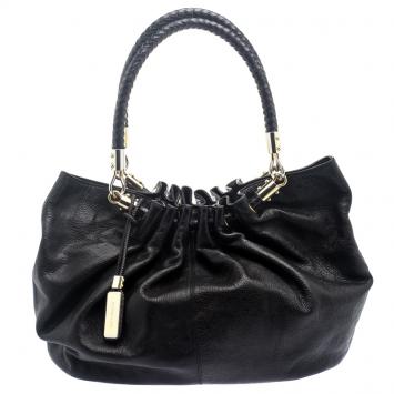 Pre Owned Michael Kors Black Leather Skorpios Tote