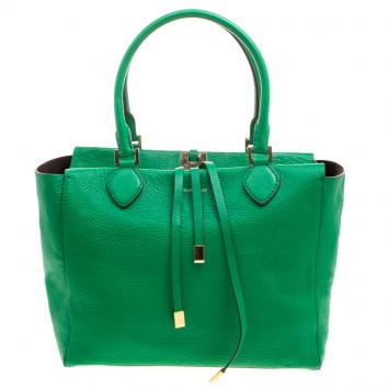 Pre Owned Michael Kors Green Soft Leather Miranda Tote