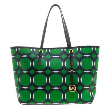 Pre Owned Michael Kors Multicolor Saffiano Leather Jetset Tote