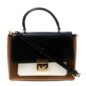 Pre Owned Michael Kors Tri Color Leather Medium Mindy Satchel