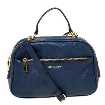 Pre Owned MICHAEL Michael Kors Blue Leather Crossbody Bag