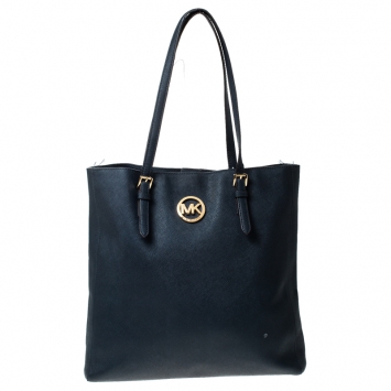 Pre Owned MICHAEL Michael Kors Navy Blue Saffiano Leather Shopper Tote 