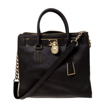 Pre Owned MICHAEL Michael Kors Dark Brown Leather Hamilton Tote