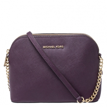 Pre Owned Michael Kors Burgundy Leather Emmy Cindy Crossbody Bag