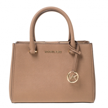 Pre Owned Michael Kors Brown Leather Top Zipped Tote