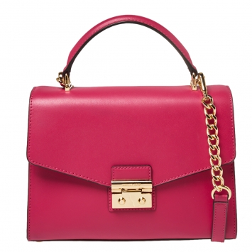 Pre Owned Michael Kors Pink Leather Sloan Top Handle Bag
