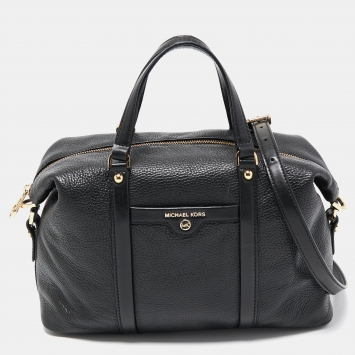 Pre Owned Michael Kors Black Leather Beck Satchel
