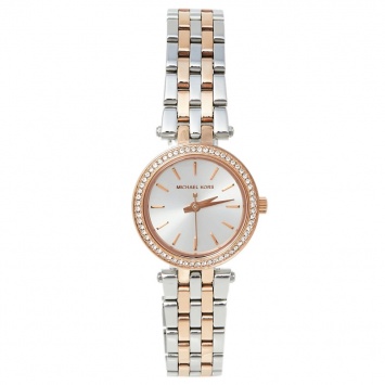 Pre Owned Michael Kors Silver Two-Tone Stainless Steel Petite Darci MK3298 Women's Wristwatch 26 mm