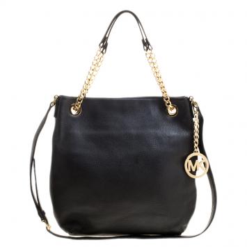 Pre Owned Michael Kors Black Leather Shoulder Bag