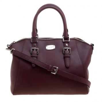 مملوكة مسبقًا Michael Michael Kors Bordeaux Saffiano Leather Ciara Tote