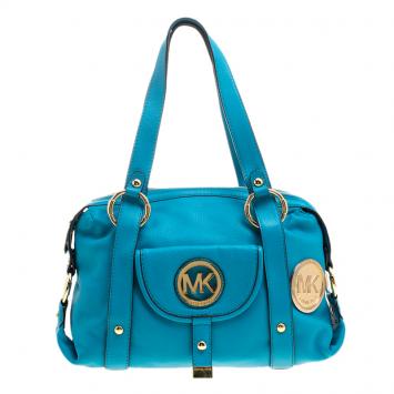 Pre Owned Michael Michael Kors Turquoise Leather Shoulder Bag