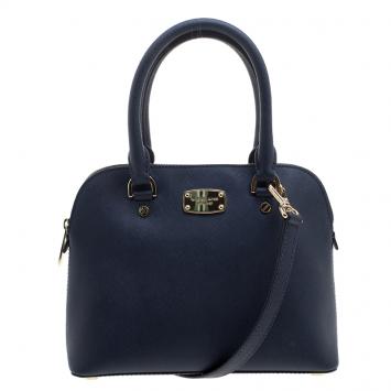 مملوكة مسبقًا Michael Michael Kors Navy Blue Leather Medium Cindy Satchel