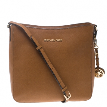Pre Owned Michael Michael Kors Brown Leather Crossbody Bag