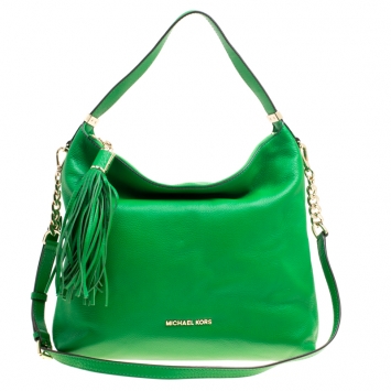 Pre Owned Michael Michael Kors Green Leather Medium Weston Shoulder Bag