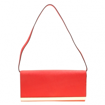 Pre Owned Michael Michael Kors Red Leather Lana Clutch