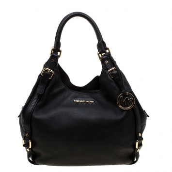 Pre Owned Michael Michael Kors Black Leather Bedford Hobo