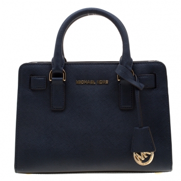 Pre Owned Michael Michael Kors Blue Saffiano Leather Small Dillon Tote