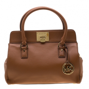 Pre Owned MICHAEL Michael Kors Tan Leather Astrid Satchel