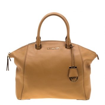Pre Owned Michael Michael Kors Tan Leather Large Riley Satchel