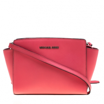 Pre Owned MICHAEL Michael Kors Pink Leather Medium Selma Crossbody Bag 