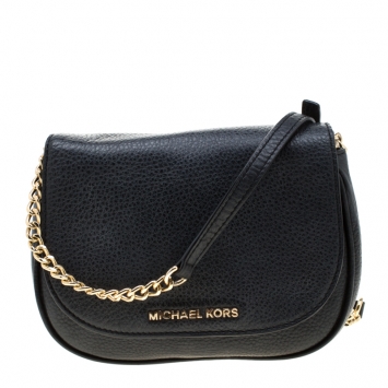 Pre Owned MICHAEL Michael Kors Black Leather Bedford Crossbody Bag