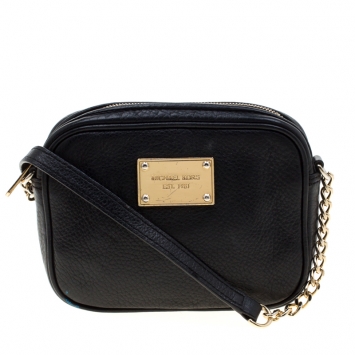 Pre Owned MICHAEL Michael Kors Black Leather Crossbody Bag