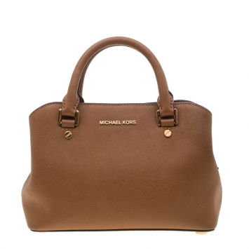 Pre Owned Michael Kors Brown Leather Shoulder Bag