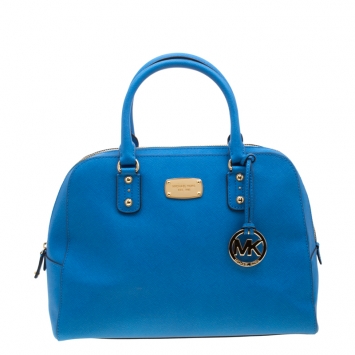 Pre Owned MICHAEL Michael Kors Blue Leather Satchel