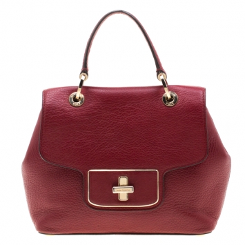 Pre Owned MICHAEL Michael Kors Red Leather Emery Satchel