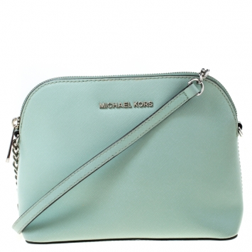 Pre Owned Michael Kors Lime Green Leather Emmy Cindy Crossbody Bag