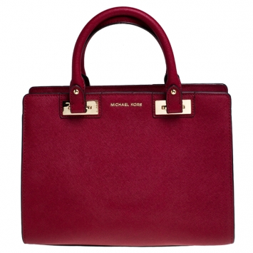 Pre Owned MICHAEL Michael Kors Red Saffiano Leather Tote