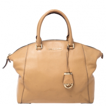 Pre Owned MICHAEL Michael Kors Tan Leather Riley Satchel    
